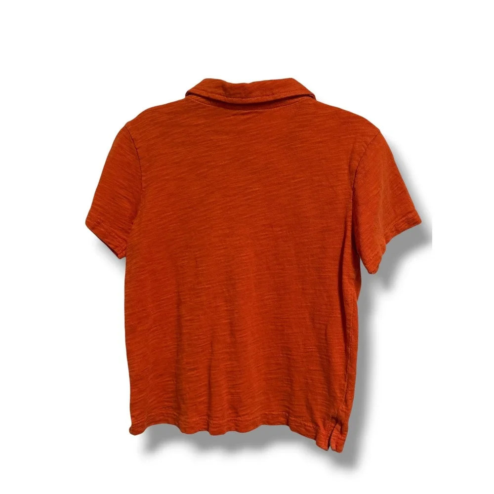 Gymboree Boys Orange Slub Cotton‎ Polo Shirt Utility Pocket Short Sleeve Size 7